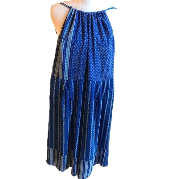 NWT Cynthia Steffe Abyss Alicia Cropped Romper Blue/white pattern SZ 10 - Picture 2 of 11